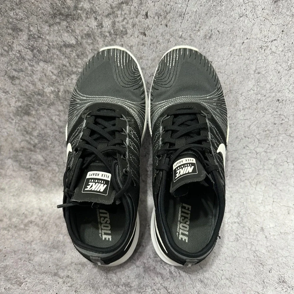 Nike Flex Adapt TR Womens 7.5 Black White Training Shoes Sneakers 831579-001